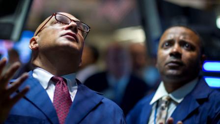 Traders work on the floor of the New York Stock Exchange on Monday,<b> Aug. 8, 2011</b>, in New York. The Dow dropped <b>634 points</b>. (AP Photo/Jin Lee)