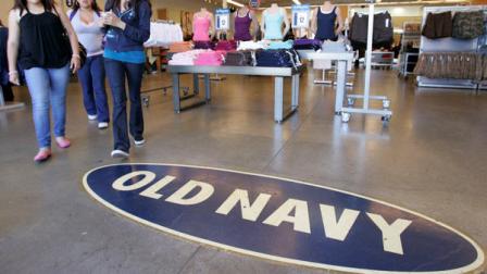 Old Navy shoppers leave an Old Navy store in Redwood City, Calif., Thursday, June 5, 2008.