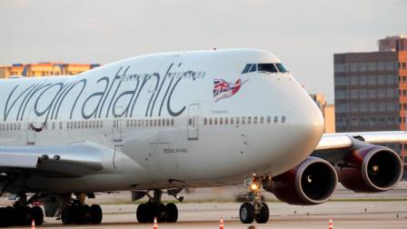 A Virgin Atlantic Boeing 747-400 taxis at Miami International Airport, Thursday, Oct. 11, 2012 in Miami.