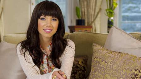 Canadian singer, Carly Rae Jepsen, poses for photographs following an APTN interview at the Landmark Hotel, London. Thursday, April 19, 2012. (AP Photo/Jonathan Short)