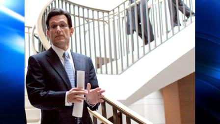 House Minority Whip Eric Cantor of Va., walks to a caucus on Capitol Hill in Washington, Thursday, March 11, 2010. (AP Photo/Harry Hamburg)