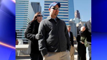 Philip Gaughan and his wife Michelle Gaughan are seen after a news conference in Philadelphia, Monday, March 7, 2011. Philip Gaughan is suing the Archdiocese of Philadelphia alleging clergy covered up sexual assault allegations against a Roman Catholic priest who molested him in the 1990s.(AP Photo/Matt Rourke)