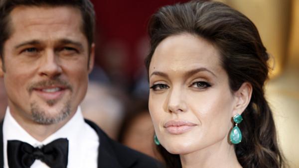 Actress Angelina Jolie and actor Brad Pitt