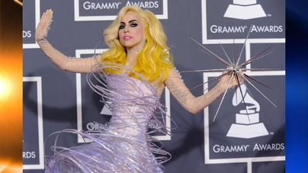 Lady Gaga arrives at the Grammy Awards on Sunday, Jan. 31, 2010, in Los Angeles.