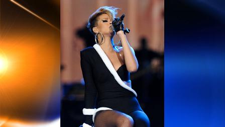 Singer Rihanna performs at the Pepsi Fan Jam Super Bowl Concert on South Beach, Thursday, Feb. 4, 2010 in Miami Beach, Florida. (AP Photo/Evan Agostini)