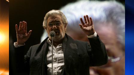 Spains tenor Placido Domingo performs during a sound check prior to a free concert in Mexico City, Saturday, Dec. 19, 2009. Domingo, who formed part of the Three Tenors with the late Luciano Pavarotti and Jose Carreras, performed in more than 120 different opera roles. (AP Photo/Marco Ugarte)