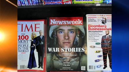 Newsweek magazine is displayed on a shelf at a news stand at South Station in Boston, Wednesday, May 5, 2010. The Washington Post Co. is putting Newsweek up for sale in hopes that another owner can figure out how to stem losses at the 77-year-old weekly magazine. (AP Photo/Charles Krupa)