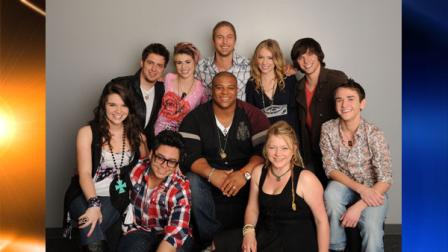 In this publicity image released by Fox, the final ten contestants in season nines American Idol, clockwise from bottom right, Aaron Kelly, Crystal Bowersox, Michael Lynche, Andrew Garcia, Katie Stevens, Lee Dewyze, Siobhan Magnus, Casey James, Didi Benami and Tm Urban are shown in Los Angeles. (AP Photo/Fox, Michael Becker)
