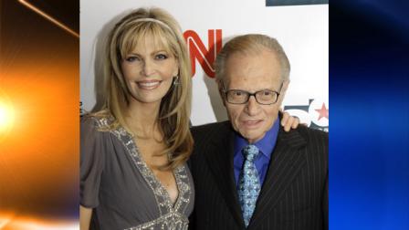 FILE - In this April 18, 2007 file photo, Larry King and his wife Shaun arrive to a party held by CNN celebrating Kings fifty years of broadcasting, New York. ( AP Photo/Stuart Ramson, file)