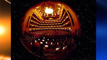 This is a fisheye view of the interior of the Metropolitan Opera House in New York City, on opening night, date unknown. (AP Photo)