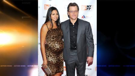 Actor Matt Damon and pregnant wife Luciana Barroso attend the premiere of Hereafter at Alice Tully Hall during the 48th New York Film Festival on Sunday, Oct. 10, 2010 in New York. (AP Photo/Evan Agostini)