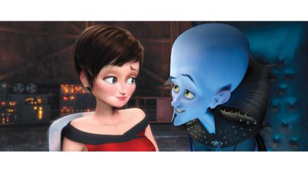 In this film publicity image released by Paramount and DreamWorks Animation, Roxanne Ritchi, voiced by Tina Fey, right, and Megamind, voiced by Will Ferrell, are shown in a scene from the animated feature Megamind. (AP Photo/DreamWorks Animation, Paramount Pictures)