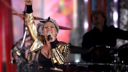 Pink performs at the 38th Annual American Music Awards on Sunday, Nov. 21, 2010 in Los Angeles. (AP Photo/Matt Sayles)