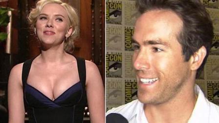 Scarlett Johansson appears on Saturday Night Live on Nov. 13, 2010. / Ryan Reynolds at Comic-Con 2010 in San Diego, California on July 26, 2010.