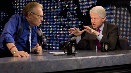 FILE - In this April 19, 2007 file photo supplied by CNN, Larry King interviews former President Bill Clinton, right, on CNNs Larry King Live, in New York. After 25 years of Larry King Live, Larry King will hang up his suspenders with his last broadcast on Thursday, Dec. 16, 2010. (AP Photo/CNN, Jake A.Herrle)