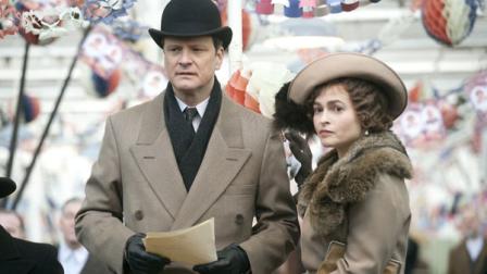 In this film publicity image released by The Weinstein Company, Colin Firth portrays King George VI, left, and Helena Bonham Carter portrays the Queen Mother in a scene from, The Kings Speech. (AP Photo/The Weinstein Company, Laurie Sparham)