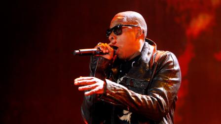 Jay-Z performs during a concert at Yankee Stadium, Monday, Sept. 13, 2010, in New York. (AP Photo/Jason DeCrow)