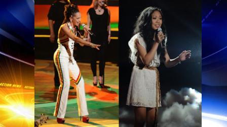 In this Wednesday, March 30, 2011 photo released by Fox, Naima Adedapo performs in front of the judges on the singing competition series, American Idol, in Los Angeles. (AP Photo/Fox, Michael Becker)
In this Wednesday, March 30, 2011 photo released by Fox, Thia Megia performs in front of the judges on the singing competition series, American Idol, in Los Angeles. (AP Photo/Fox, Michael Becker)