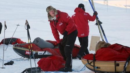 Britains Prince Harry after packing up his tent, during training for the Walking with the Wounded expedition, on the island of Spitsbergen, situated between the Norwegian mainland and the North Pole, Thursday March 31, 2011. The third in line to the British throne will train for three days before accompanying the team on the first five days of their four-week expedition. (AP Photo/David Cheskin, Pool)