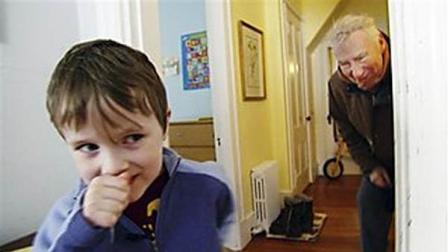 In this January 2011 still photo taken from video, PBS newsman Robert MacNeil, right, interacts with Nick, his 6-year-old grandson, at Nicks familys home in Cambridge, Mass. After a decade off the air, MacNeil returns Monday, April 18, 2011, with a six-part series he reported on autism, inspired by Nick, who is featured in the series. (AP Photo/PBS NewsHour)