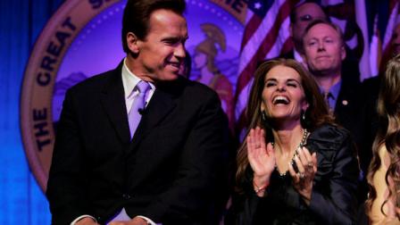 Maria Shriver, wife of Gov. Arnold Schwarzenegger laughs during his inauguration in Sacramento, Calif., Friday, Jan. 5, 2007.(AP Photo/Rich Pedroncelli)