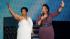 Aretha Franklin and Oprah Winfrey acknowledge...