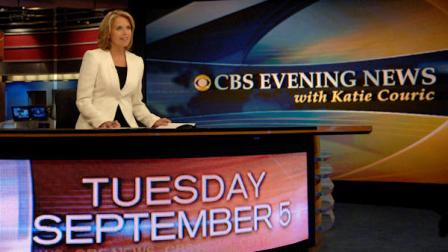 **FILE**This photo, released by CBS News, shows Katie Couric, anchor and managing editor of the CBS Evening News with KatieCouric, as she makes her debut broadcast from the CBS Broadcast Center in New York City, Tuesday Sept. 5, 2006. (AP Photo/CBS, J.P. Filo) Copyright 2006 CBS Broadcasting Inc. All Rights Reserved