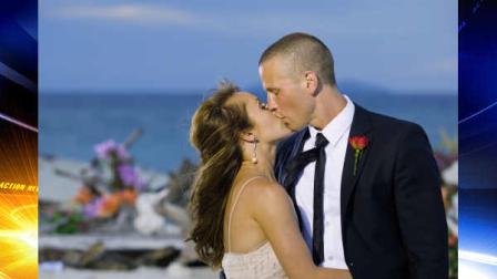 In this photo provided by ABC, Bachelorette Ashley Hebert kisses J.P. Rosenbaum on the season finale of The Bachelorette in Fiji. Hebert chose the 34-year-old construction manager over winemaker Ben Flajnik from California in Mondays two-hour finale. (AP Photo/ABC, Matt Klitscher)
