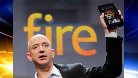 Jeff Bezos, Chairman and CEO of Amazon.com, introduces the Kindle Fire at a news conference, Wednesday, Sept. 28, 2011 in New York. The e-reader and tablet has a 7-inch (17.78 cm) multicolor touchscreen.