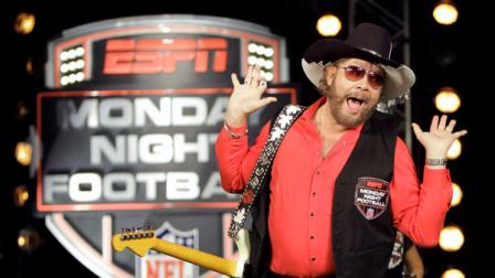 FILE - In this July 14, 2011, file photo, Hank Williams Jr. performs during the recording of a promo for ESPNs broadcasts of Monday Night Football, in Winter Park, Fla. ESPN is pulling Williams classic intro song from its broadcast of Monday nights NFL game between the Indianapolis Colts and the Tampa Bay Buccaneers after the country singer famous for the line Are you ready for some football? used an analogy to Adolf Hitler in discussing President Barack Obama.