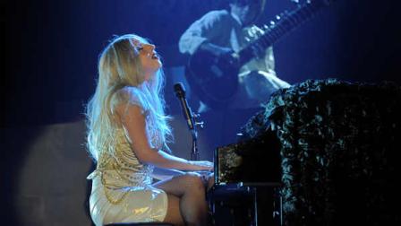 Pop superstar Lady Gaga performs at the Lap Buddh International Circuit after a party in Noida, 38 kilometers (24 miles) from New Delhi, India, Monday, Oct. 31, 2011.