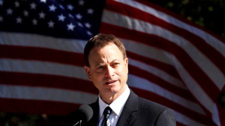 Actor Memorials National Spokesperson Gary Sinise speaks at the groundbreaking ceremony for the American Veterans Disabled for Life Memorial, Wednesday, Nov. 10, 2010, in Washington. (AP Photo/Jacquelyn Martin)