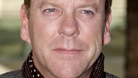 English-born Canadian actor, producer and director Kiefer Sutherland poses during the 27th MIPCOM (International Film and Programme Market for Tv, Video,Cable and Satellite) in Cannes, southeastern France, Monday, Oct. 3, 2011. (AP Photo/Lionel Cironneau)
