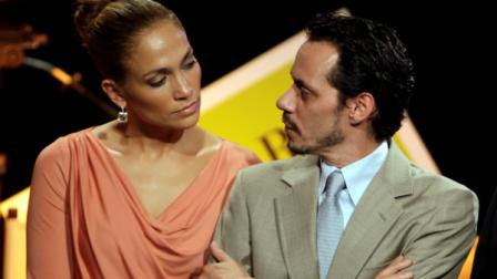 In this Friday March 4, 2011 picture, Jennifer Lopez, left, and husband Marc Anthony attend a signing ceremony for filmmaking incentive legislation for the U.S. island territory in Bayamon, Puerto Rico. The superstar couple announced Friday, July 15, 2011 they are breaking up. The two married in 2004 and have 3-year-old twins, Max and Emme. In a Friday statement from her publicist, the pair called the decision to end their marriage a very difficult decision. They say they have come to an amicable decision on all matters and ask for privacy. Its Lopezs third marriage, Anthonys second. (AP Photo/Ricardo Arduengo)