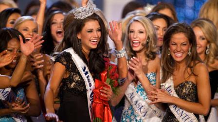 Miss Wisconsin Laura Kaeppeler reacts after being crowned Miss America Saturday Jan. 14, 2012 at The Planet Hollywood Resort and Casino in Las Vegas. (AP Photo/Eric Jamison)