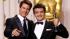 Ludovic Bource, right, poses with presenter Tom...