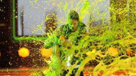 Justin Bieber gets slimed after accepting the award for favorite male singer onstage at Nickelodeons 25th Annual Kids Choice Awards on Saturday, March 31, 2012 in Los Angeles.