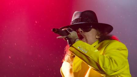 Axl Rose of Guns N Roses performs during the Rock in Rio music festival in Rio de Janeiro, Brazil, early Monday Oct. 3, 2011. (AP Photo/Felipe Dana)