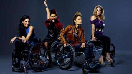 This undated image released by Sundance Channel shows the cast of Push Girls, from left, Mia Schaikewitz, Auti Angel, Angela Rockwood, and Tiphany Adams. The new reality show premieres June 4, 2012. (AP Photo/Sundance Channel, JC Dhien)