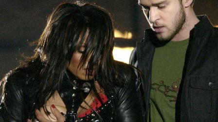 FILE - In this Sunday Feb. 1, 2004 file photo, entertainer Janet Jackson, left, covers her breast after her outfit came undone during the half time performance with Justin Timberlake at Super Bowl XXXVIII in Houston. The Supreme Court unanimously threw out fines and sanctions Thursday against broadcasters who violated the Federal Communications Commission policy regulating curse words and nudity on broadcast television. But the justices declined to issue a broad ruling on the constitutionality of the FCC indecency policy. Instead, the court concluded only that broadcasters could not have known in advance that obscenities uttered during awards show programs and a brief display of nudity on an episode of ABCs NYPD Blue could give rise to sanctions. ABC and 45 affiliates were hit with proposed fines totaling nearly $1.24 million. The stepped-up indecency enforcement, including issuing record fines for violations, also was spurred in part by widespread public outrage following Janet Jacksons breast-baring performance during the 2004 Super Bowl halftime show on CBS. (AP Photo/David Phillip, File)