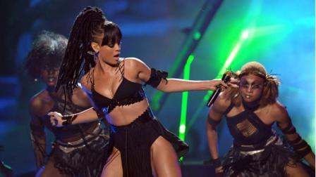 Rihanna performs onstage at the American Idol Finale on Wednesday, May 23, 2012 in Los Angeles. (Photo by John Shearer/Invision/AP)