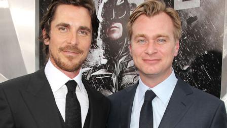 This July 16, 2012 photo released by Starpix shows actor Christian Bale, left, and director Christopher Nolan at the world premiere of their film The Dark Knight Rises, in New York. (AP Photo/Starpix, Dave Allocca)