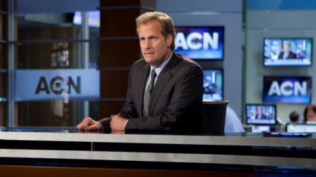 This image released by HBO shows Jeff Daniels in a scene from the HBO original series, The Newsroom. HBO announced Monday, July 2, 2012, its bringing back The Newsroom and True Blood each for another season. The Newsroom, created and written by Oscar-winner Aaron Sorkin, has won a green light for a second season after just two episodes have aired. Though getting mixed reviews from critics, the show attracted a healthy audience for its premiere, totaling 2.1 million viewers. Set at a cable news network, The Newsroom features Jeff Daniels, Emily Mortimer, Alison Pill and Sam Waterston. (AP Photo/HBO, Melissa Moseley)