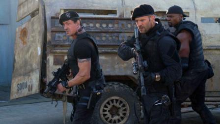 This film image released by Lionsgate shows, from left, Sylvester Stallone, Jason Statham and Terry Crews in a scene from The Expendables 2. (AP Photo/Lionsgate-Millennium Films, Frank Masi)