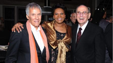 FILE - This Oct. 17, 2011 file photo shows legendary songwriters Bert Bacharach, left, and Hal David pose with singer Dionne Warwick at the Love, Sweet Love musical tribute to Hal David on his 90th birthday in Los Angeles, Calif. David, who along with partner Burt Bacharach penned dozens of top 40 hits for a variety of recording artists in the 1960s and beyond, died Saturday Sept. 1, 2012 in Los Angeles. (AP Photo/Vince Bucci, File)