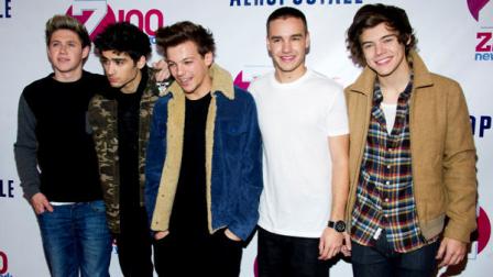 Niall Horan, left, Zayn Malik, Louis Tomlinson, Liam Payne and Harry Styles from the group One Direction attend Z100s Jingle Ball on Friday, Dec. 7, 2012 in New York. (Photo by Charles Sykes/Invision/AP)