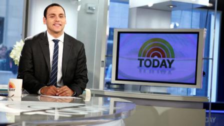 This image released by NBC shows former news anchor A.J. Clemente on the Today show, Wednesday, April 24, 2013 in New York. Clemente was fired Monday from a North Dakota television station after he opened his first-ever broadcast with obscenities on Sunday. (AP Photo/NBC, Peter Kramer)