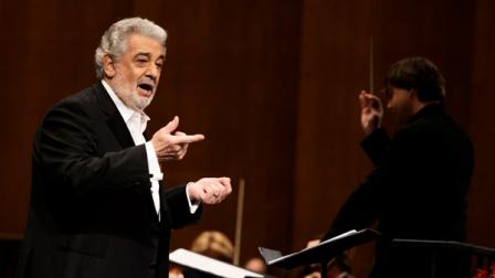 FILE - In this June 7, 2013 file photo, tenor Placido Domingo performs at the Dorothy Chandler Pavilion in Los Angeles. Domingo is in the hospital after suffering a blockage in an artery of the lungs. Domingos publicist says the 72-year-old is expected to make a full recovery but will have to miss at least two appearances scheduled for later this month. He was admitted to the hospital Monday, July 8, 2013, in Madrid. (Photo by Dan Steinberg/Invision/AP, File)