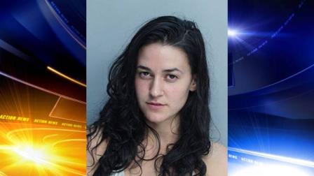 This photo provided by the Miami Beach Police Department, shows Latin rap artist Kat Dahlia. Dahlia, whose real name is Katriana Huguet, was arrested early Tuesday, July 30, 3013 in Miami Beach on charges of DUI and resisting arrest without violence. (AP Photo/Miami Beach Police Dept)