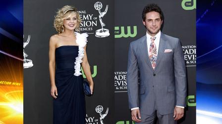 FILE - This Aug. 30, 2009 file photo shows actress Kirsten Storms at the Daytime Emmy Awards in Los Angeles. Storms, who plays Maxie Jones on the ABC daytime series General Hospital is pregnant with her first child, expected in January and says its a baby girl. Storms is married to Brandon Barash, a former co-star on the series. (AP Photo/Matt Sayles, File)